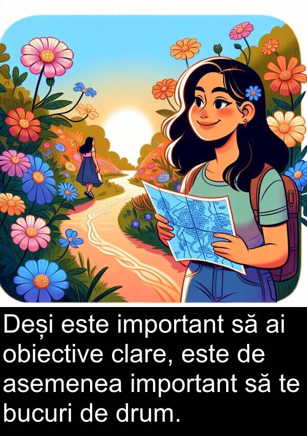 obiective: Deși este important să ai obiective clare, este de asemenea important să te bucuri de drum.