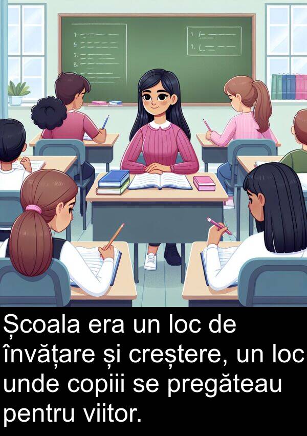 unde: Școala era un loc de învățare și creștere, un loc unde copiii se pregăteau pentru viitor.