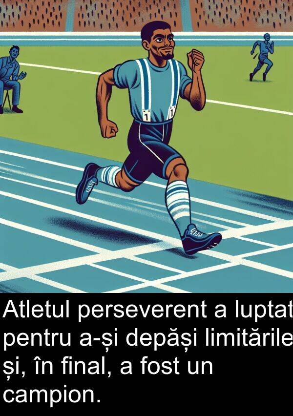 și: Atletul perseverent a luptat pentru a-și depăși limitările și, în final, a fost un campion.