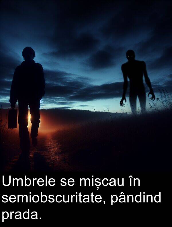 pândind: Umbrele se mișcau în semiobscuritate, pândind prada.