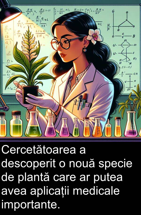 specie: Cercetătoarea a descoperit o nouă specie de plantă care ar putea avea aplicații medicale importante.