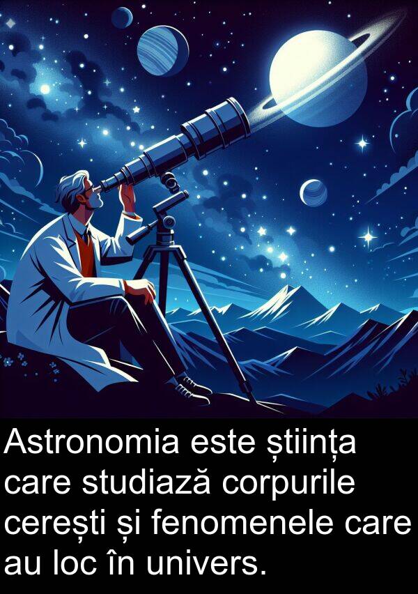 știința: Astronomia este știința care studiază corpurile cerești și fenomenele care au loc în univers.