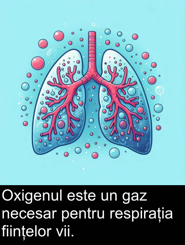 necesar: Oxigenul este un gaz necesar pentru respirația ființelor vii.