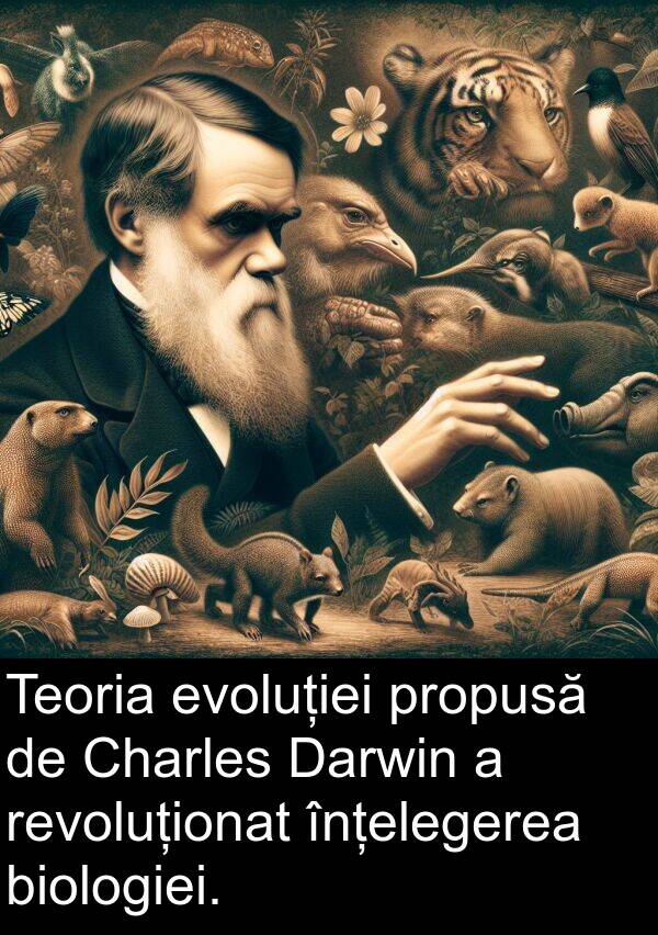 propusă: Teoria evoluției propusă de Charles Darwin a revoluționat înțelegerea biologiei.