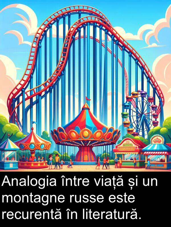 viață: Analogia între viață și un montagne russe este recurentă în literatură.