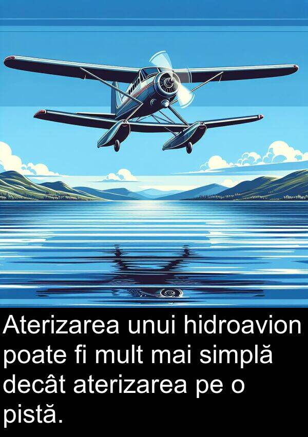 decât: Aterizarea unui hidroavion poate fi mult mai simplă decât aterizarea pe o pistă.