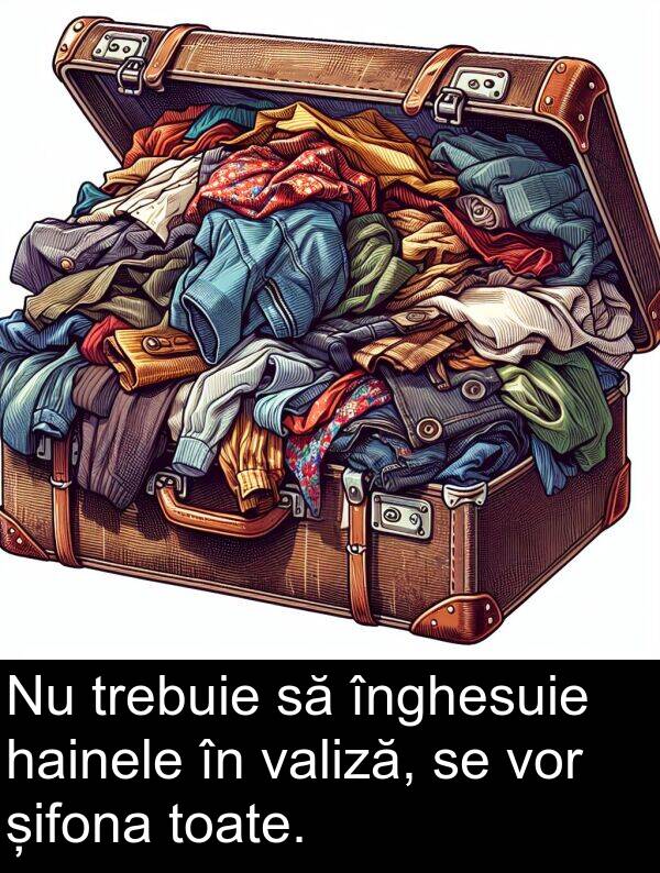 hainele: Nu trebuie să înghesuie hainele în valiză, se vor șifona toate.