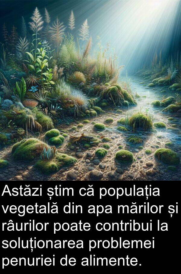 știm: Astăzi știm că populația vegetală din apa mărilor și râurilor poate contribui la soluționarea problemei penuriei de alimente.