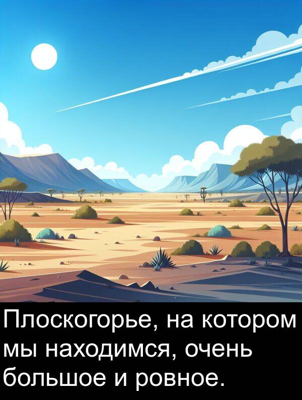 большое: Плоскогорье, на котором мы находимся, очень большое и ровное.