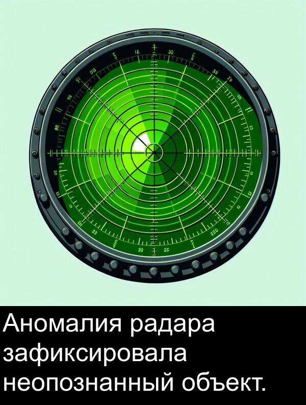 зафиксировала: Аномалия радара зафиксировала неопознанный объект.