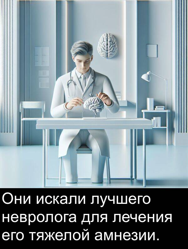 лучшего: Они искали лучшего невролога для лечения его тяжелой амнезии.