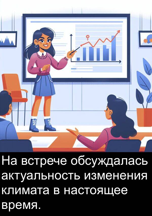 изменения: На встрече обсуждалась актуальность изменения климата в настоящее время.