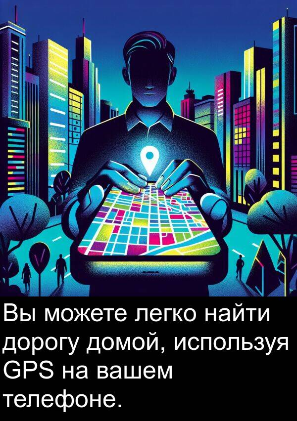 вашем: Вы можете легко найти дорогу домой, используя GPS на вашем телефоне.