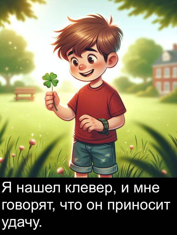 что: Я нашел клевер, и мне говорят, что он приносит удачу.