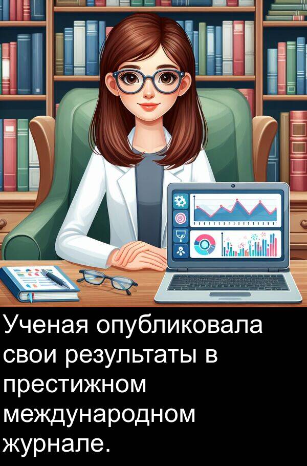 свои: Ученая опубликовала свои результаты в престижном международном журнале.