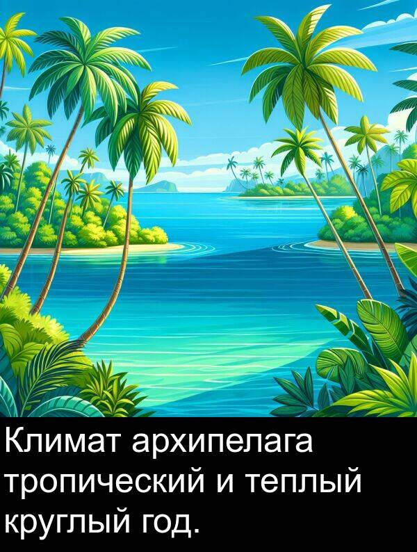 архипелага: Климат архипелага тропический и теплый круглый год.