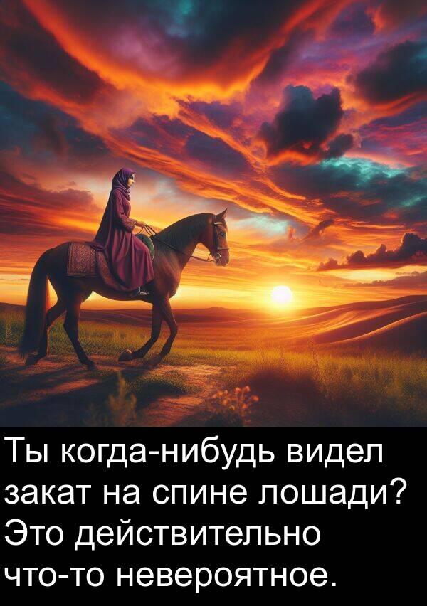 закат: Ты когда-нибудь видел закат на спине лошади? Это действительно что-то невероятное.