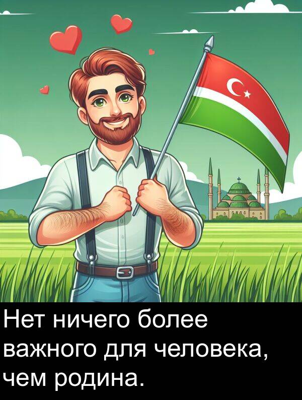 человека: Нет ничего более важного для человека, чем родина.