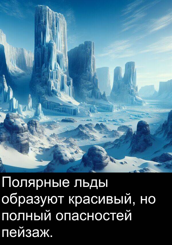 пейзаж: Полярные льды образуют красивый, но полный опасностей пейзаж.