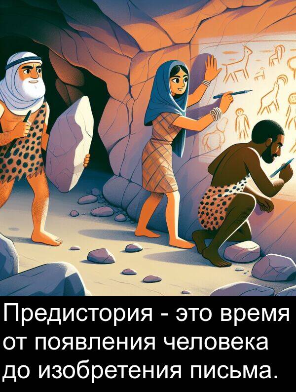 человека: Предистория - это время от появления человека до изобретения письма.