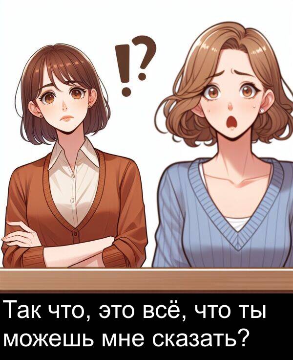 что: Так что, это всё, что ты можешь мне сказать?