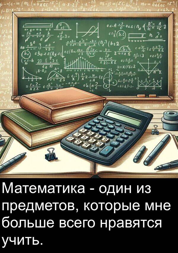 предметов: Математика - один из предметов, которые мне больше всего нравятся учить.