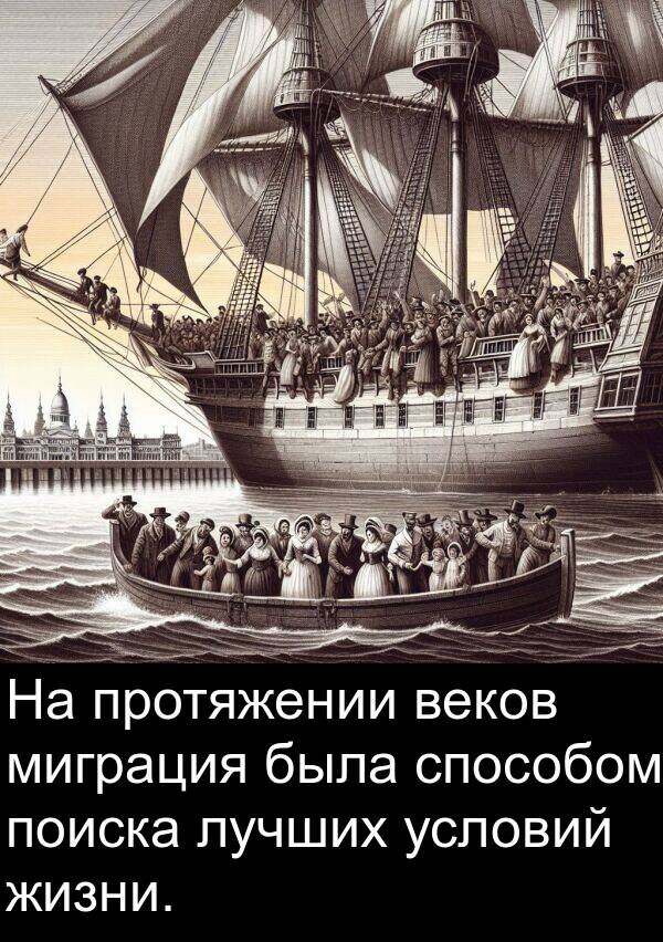 веков: На протяжении веков миграция была способом поиска лучших условий жизни.