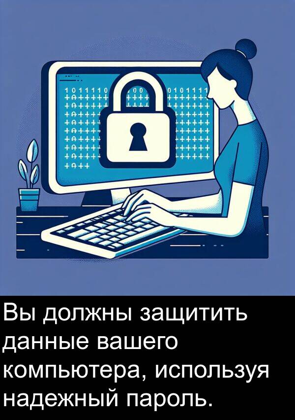 вашего: Вы должны защитить данные вашего компьютера, используя надежный пароль.