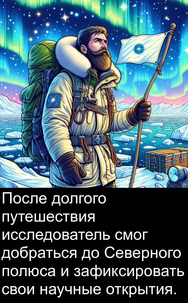 свои: После долгого путешествия исследователь смог добраться до Северного полюса и зафиксировать свои научные открытия.