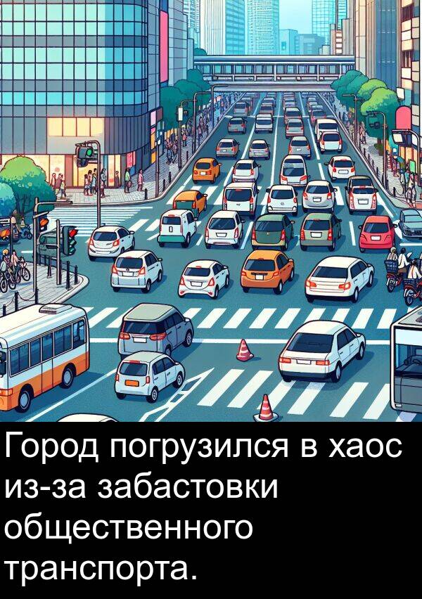 транспорта: Город погрузился в хаос из-за забастовки общественного транспорта.