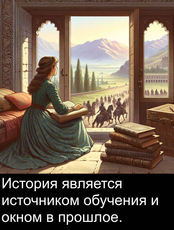 является: История является источником обучения и окном в прошлое.