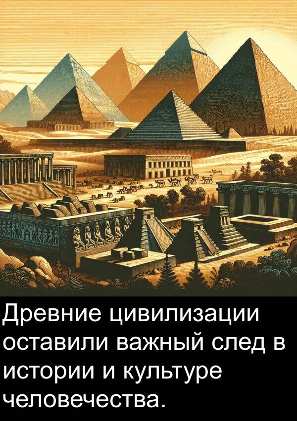 человечества: Древние цивилизации оставили важный след в истории и культуре человечества.