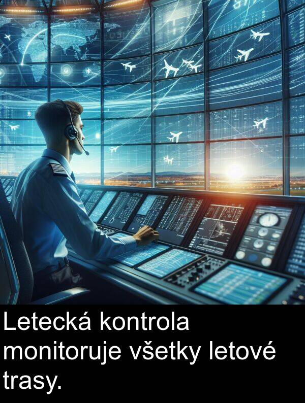 kontrola: Letecká kontrola monitoruje všetky letové trasy.