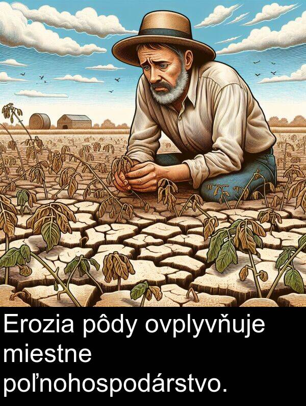 pôdy: Erozia pôdy ovplyvňuje miestne poľnohospodárstvo.