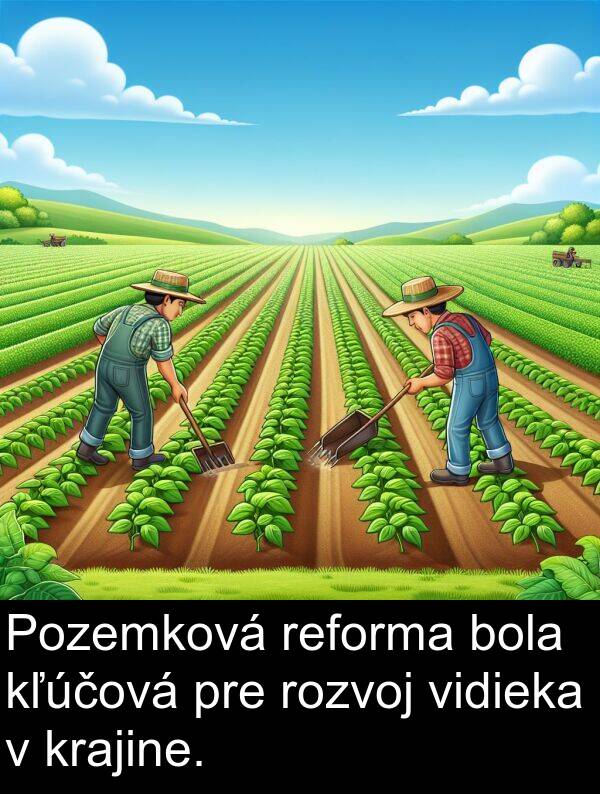 kľúčová: Pozemková reforma bola kľúčová pre rozvoj vidieka v krajine.