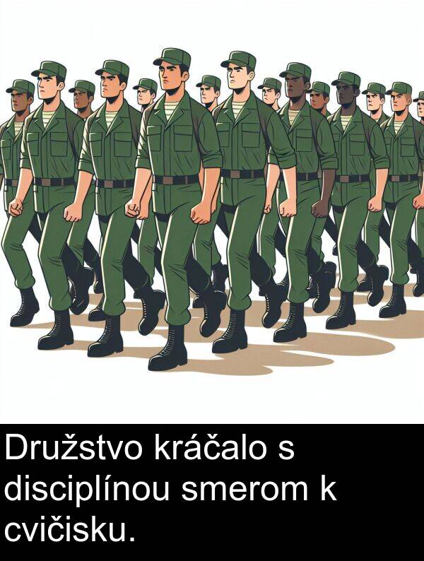 kráčalo: Družstvo kráčalo s disciplínou smerom k cvičisku.