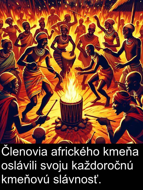 afrického: Členovia afrického kmeňa oslávili svoju každoročnú kmeňovú slávnosť.