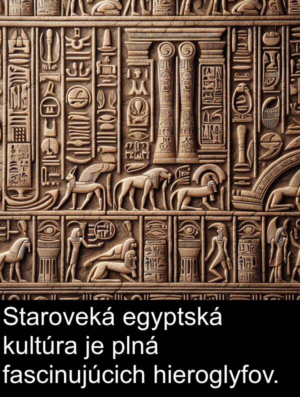 hieroglyfov: Staroveká egyptská kultúra je plná fascinujúcich hieroglyfov.