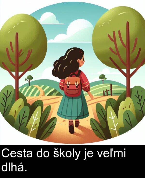 veľmi: Cesta do školy je veľmi dlhá.