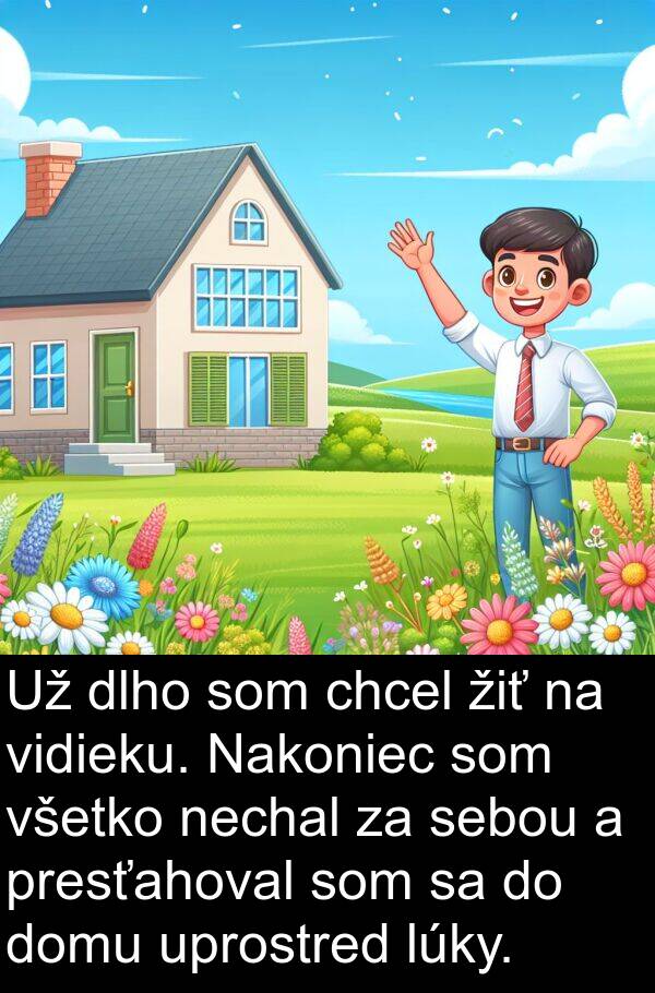 chcel: Už dlho som chcel žiť na vidieku. Nakoniec som všetko nechal za sebou a presťahoval som sa do domu uprostred lúky.