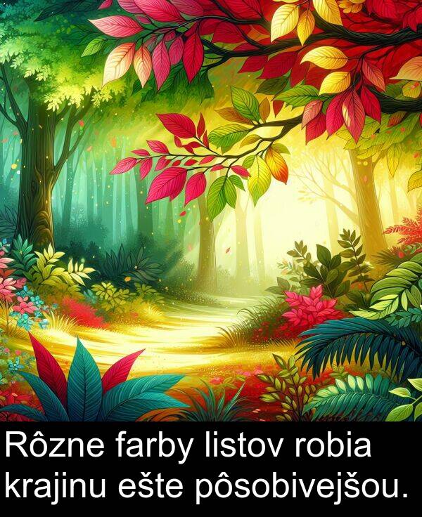 listov: Rôzne farby listov robia krajinu ešte pôsobivejšou.