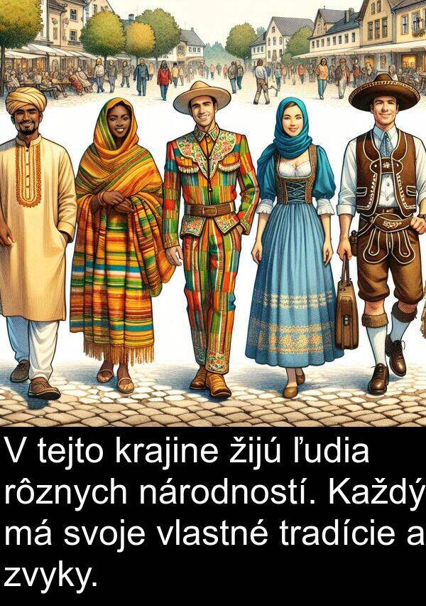 ľudia: V tejto krajine žijú ľudia rôznych národností. Každý má svoje vlastné tradície a zvyky.