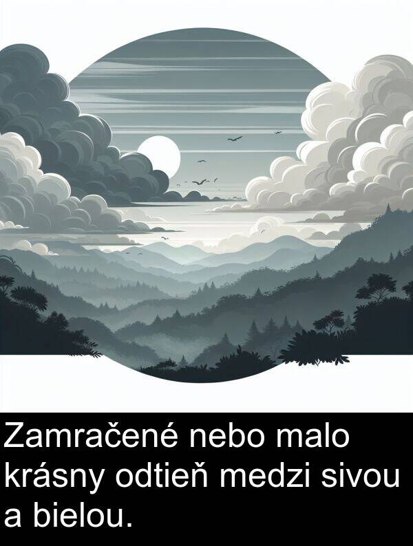 bielou: Zamračené nebo malo krásny odtieň medzi sivou a bielou.