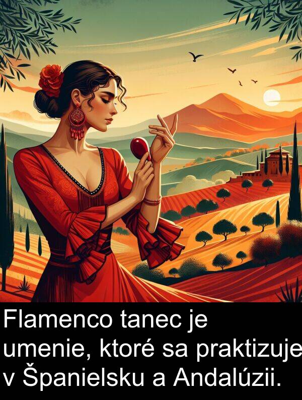 tanec: Flamenco tanec je umenie, ktoré sa praktizuje v Španielsku a Andalúzii.