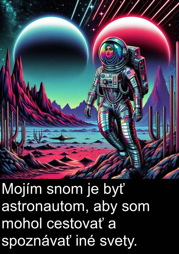 iné: Mojím snom je byť astronautom, aby som mohol cestovať a spoznávať iné svety.