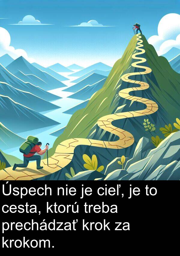 cesta: Úspech nie je cieľ, je to cesta, ktorú treba prechádzať krok za krokom.