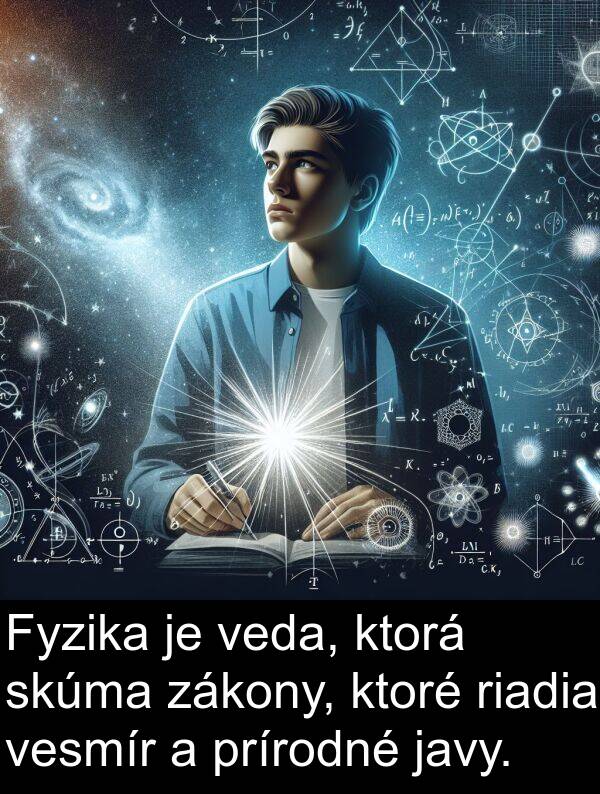 vesmír: Fyzika je veda, ktorá skúma zákony, ktoré riadia vesmír a prírodné javy.