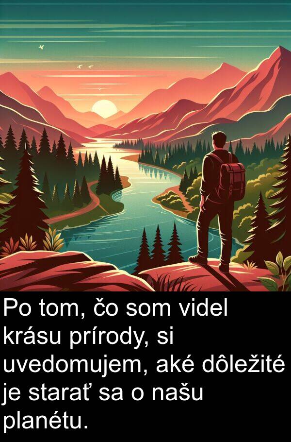 prírody: Po tom, čo som videl krásu prírody, si uvedomujem, aké dôležité je starať sa o našu planétu.