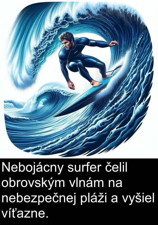 čelil: Nebojácny surfer čelil obrovským vlnám na nebezpečnej pláži a vyšiel víťazne.