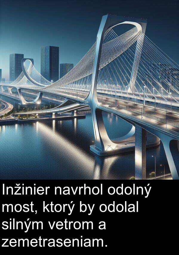 odolal: Inžinier navrhol odolný most, ktorý by odolal silným vetrom a zemetraseniam.